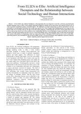Final From ELIZA to Ellie Artificial Intelligence Therapists and the Relationship between Social Technology and Human Interactions-1